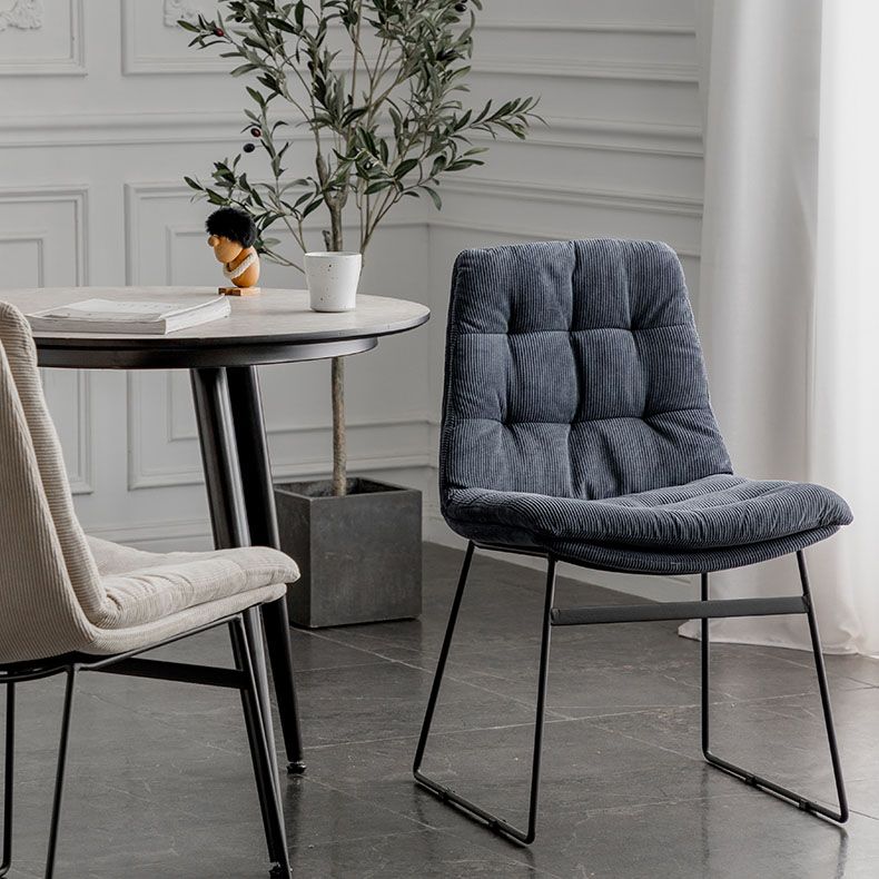 Contemporary Style Kitchen Chairs Dining Armless Side Chair with Metal Legs Clearhalo ' kitchen&dining_furn' 'Dining Chairs' 'Dining Tables & Seating' 'dining_chair' 'furn' 'furn_dining_chair' 'Furniture' 'furniture_dining_chair' 'Kitchen & Dining Furniture' 'kitchen' 1200x1200_4c53d517-17df-4254-b054-39738eca6c80