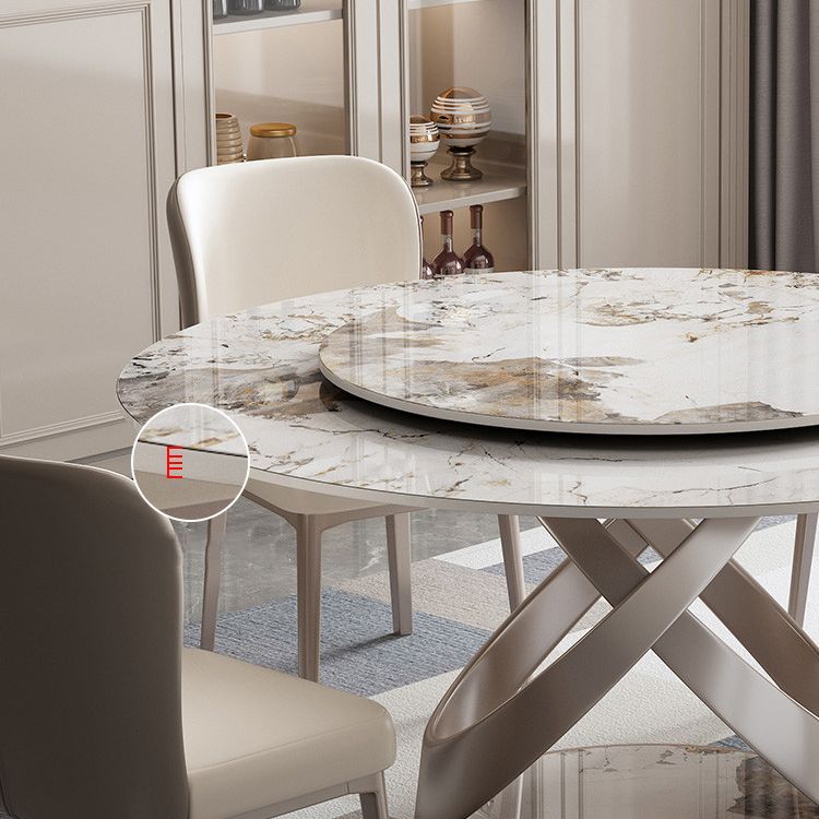 Modern 1/4/5 Pieces Dining Set Round Sintered Stone Dining Table for Dining Room Clearhalo 'Dining Room Sets' 'Dining Tables & Seating' 'dining_room_set' 'furn' 'furn_dining_room_set' 'Furniture' 'furniture_dining_room_set' 'Kitchen & Dining Furniture' 'kitchen&dining_furn' 'kitchen' 1200x1200_4c53da76-7674-4352-94d1-a11304ce0f2a