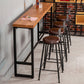 1/4/5/7 Pieces Industrial Iron Bar Table Set Rectangle Pine Wood Bistro Set with Footrest Clearhalo 'Bar Furniture' 'furn' 'furn_home_bar_bar_sets' 'Furniture' 'Home Bars & Bar Sets' 'home_bar_bar_sets' 'Kitchen & Dining Furniture' 1200x1200_4c5452c0-81de-4bbf-bc3f-3a39019896b7
