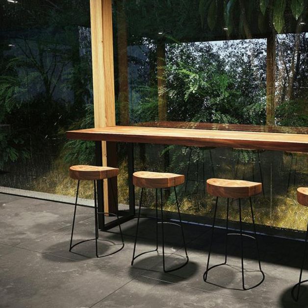 Pine Wood Top Bar Dining Table Modern Bar Table with Double Pedestal in Black Clearhalo 'Bar Furniture' 'Bar Tables' 'bar_tables' 'furn' 'furn_bar_tables' 'Furniture' 'Kitchen & Dining Furniture' 1200x1200_4c54b45b-8830-4a05-9e59-27770abc6c6a