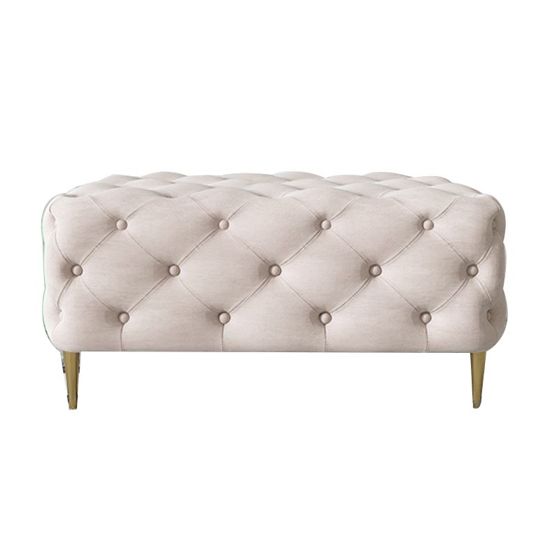 Glam Tufted Bedroom Bench, Foam Filled Bench with Metal Legs Clearhalo 'Benches' 'Chairs & Seating' 'furn' 'furn_benches' 'Furniture' 'Living Room Furniture' 1200x1200_4c55bcb4-a649-47ca-ab56-77e10c7df02c