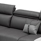 Modern Faux Leather Sofa & Chaise 68.90" D Square Arm Sofa in Dark Grey Clearhalo 'furn' 'furn_sectionals' 'Furniture' 'Living Room Furniture' 'Sectionals' 1200x1200_4c56910e-c976-4593-a8ba-a3a99ca135e3