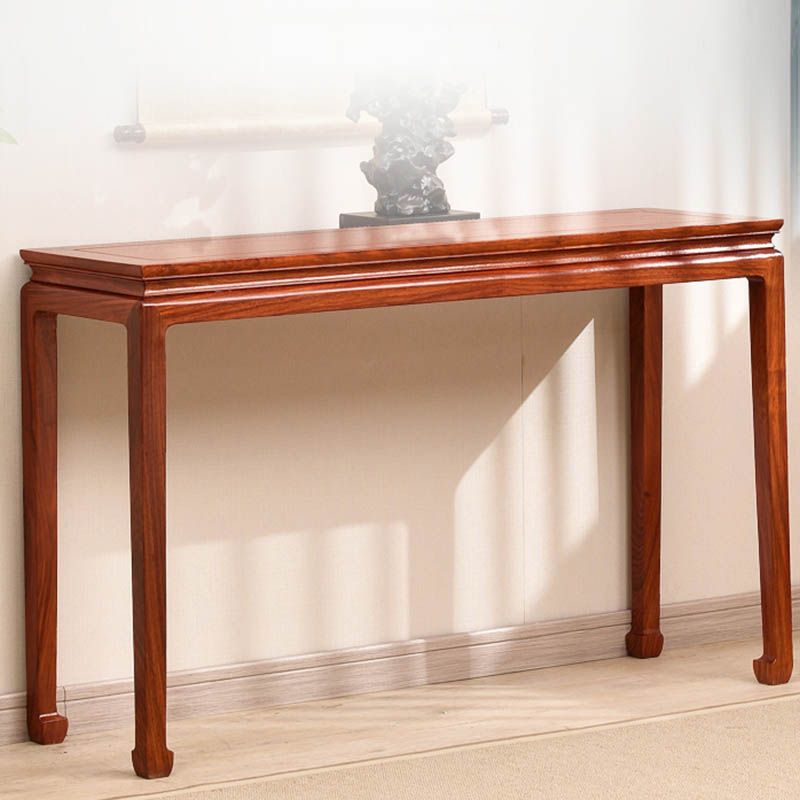Modern Rectangular Console Table Wooden Console Sofa Table in Brown
