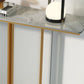 Glam Rectangle Shape Console Sofa Table with Stone Top for Hall
