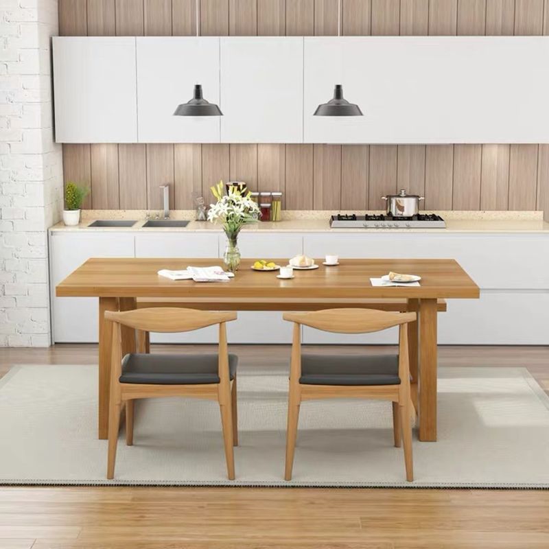 Solid Wood Dining Table Modern Rectangular Table with Pine Wood Sled Base Clearhalo ' dining_table' 'Dining Tables & Seating' 'Dining Tables' 'furn' 'furn_dining_table' 'Furniture' 'furniture_dining_table' 'Kitchen & Dining Furniture' 'kitchen&dining_furn' 'kitchen' 'kitchen_dining_table' 1200x1200_4c58bf75-d60d-4504-a709-db01199b126c