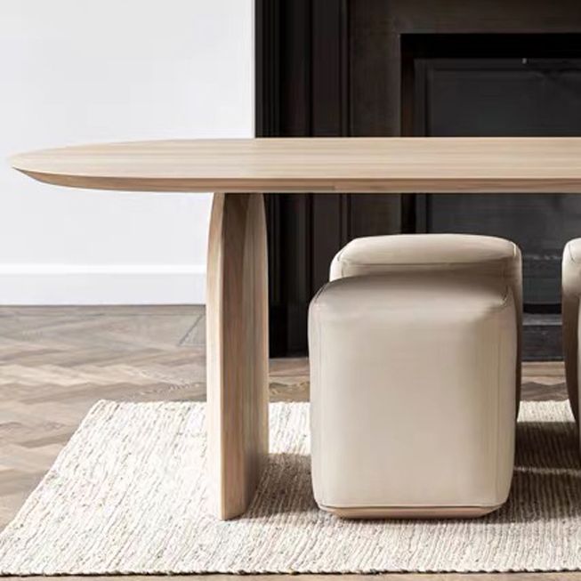 Oval Solid Wood Dining Table Simplicity Double Pedestal Dinette Table for Dining Room Clearhalo ' dining_table' 'Dining Tables & Seating' 'Dining Tables' 'furn' 'furn_dining_table' 'Furniture' 'furniture_dining_table' 'Kitchen & Dining Furniture' 'kitchen&dining_furn' 'kitchen' 'kitchen_dining_table' 1200x1200_4c5978be-88b7-4451-8c7a-9ab76481e595