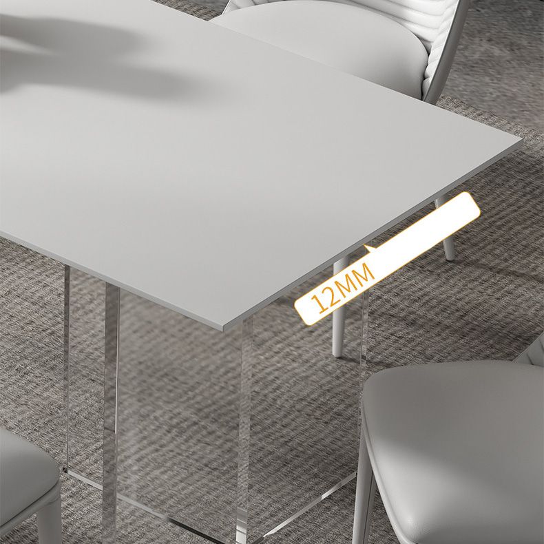 Medieval Modern Rectangle Dining Table Sintered Stone Table with Acrylic Legs for Home Use Clearhalo 'Dining Tables & Seating' 'Dining Tables' 'dining_table' 'furn' 'furn_dining_table' 'Furniture' 'Kitchen & Dining Furniture' 1200x1200_4c5a0c15-be42-49a8-8a9f-2ef53780a320