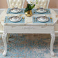 Glam Kitchen Table with Faux Marble Top Solid Wood Legs for Home