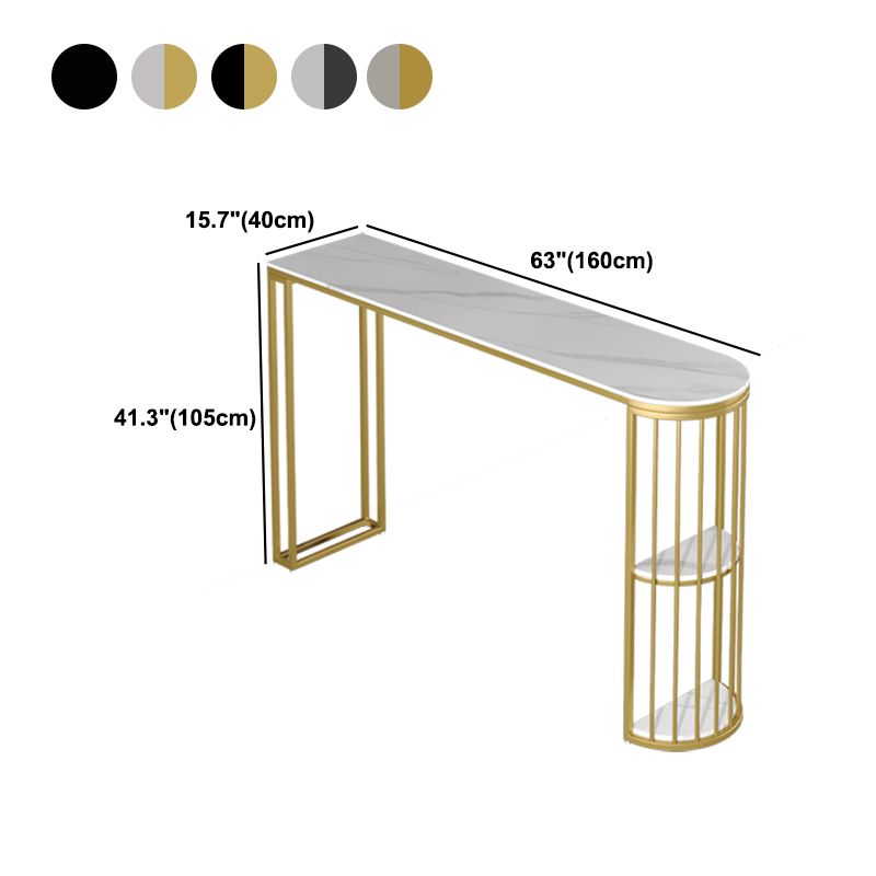 Marble Patio Bar Table with Specialty Table Top Double Pedestal Table - 41.3" H Clearhalo 'Bar Furniture' 'Bar Tables' 'bar_tables' 'furn' 'furn_bar_tables' 'Furniture' 'furniture_bar_tables' 'Kitchen & Dining Furniture' 1200x1200_4c5c7047-0f21-40fe-bf3a-e57cd00302dd