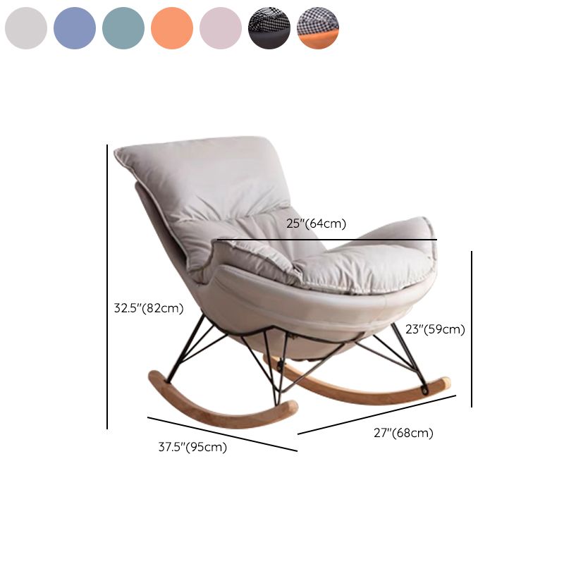 Silla de planeador de ocio silla de cuero por falso resistente al agua de color puro con otomana