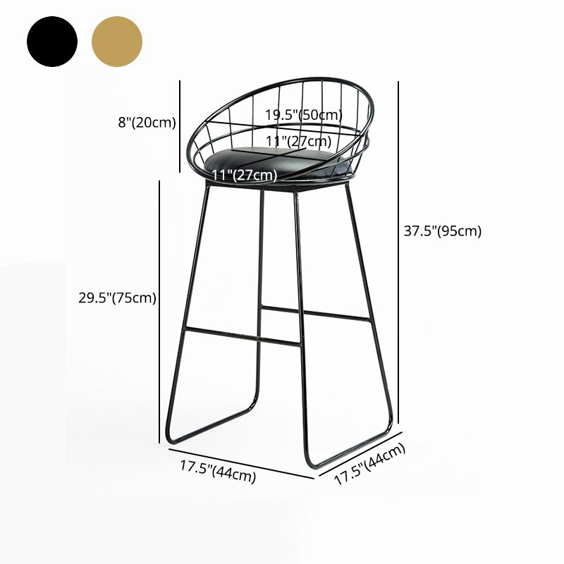 Scandinavian Counter Stools Iron Leather Low Back Indoor Bar Stools with Sled Legs Clearhalo 'Bar Furniture' 'Bar Stools' 'bar_stools' 'furn' 'furn_bar_stools' 'furniture_bar_stools' 'Kitchen & Dining Furniture' 'kitchen&dining_furn' 'kitchen' 'kitchen_furn' Furniture' 1200x1200_4c5f481e-34c0-4f2b-87c1-7a9ce2a40589