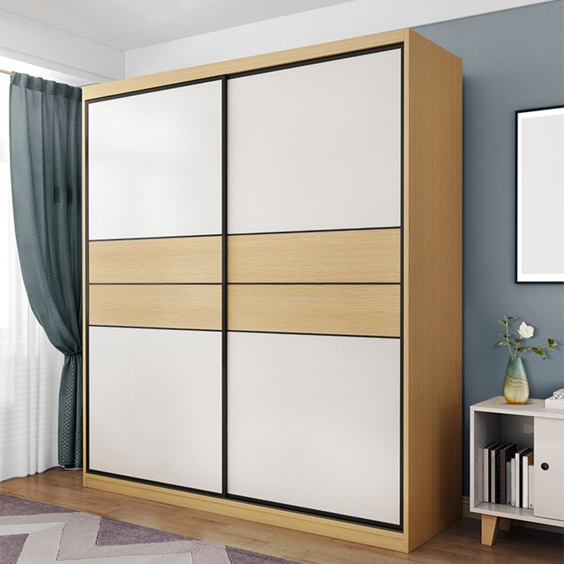 Wooden Wardrobe Armoire with Drawer Modern Wardrobe Closet - 63"L x 23.6"W x 82.9"H Clearhalo 'Armoires & Wardrobes' 'armoires_wardrobes' 'Bedroom Furniture' 'furn' 'furn_armoires_wardrobes' 'Furniture' 1200x1200_4c609b0b-17a6-4eb6-b543-623280668e35