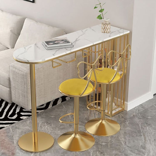 Glam Liftable Backrest Counter Stool Iron Kitchen Bar Stool with Velvet Cushion and Pedal Clearhalo 'Bar Furniture' 'Bar Stools' 'bar_stools' 'furn' 'furn_bar_stools' 'Furniture' 'furniture_bar_stools' 'Kitchen & Dining Furniture' 1200x1200_4c62a391-f52f-4d4d-b565-2f4bed927083