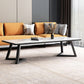 Rechthoekige 1 enkele salontafel Stone top metalen cocktailtafel