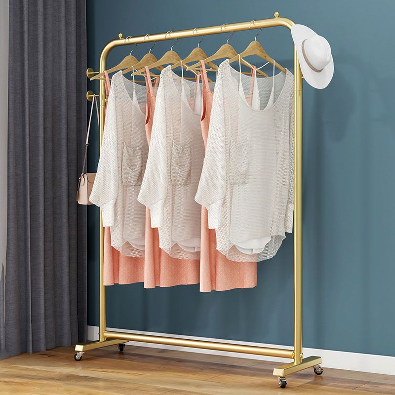 Modern Coat Rack Metal Hanging Rail and 4 Hooks Entry Hall Tree Clearhalo 'Entry & Mudroom Furniture' 'furn' 'furn_hall_tree_coat_racks' 'Furniture' 'Hall Trees & Coat Racks' 'hall_tree_coat_racks' 1200x1200_4c66f062-de94-4161-a39e-993f3c7d19d6