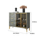 Contemporary Gray Sideboard Wood Buffet Server with Glass Doors