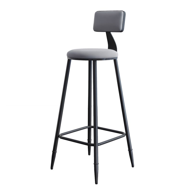 Industrial Armless Backrest Counter Stool Iron Milk Tea Shop Bar Stool with Cushion Clearhalo 'Bar Furniture' 'Bar Stools' 'bar_stools' 'furn' 'furn_bar_stools' 'Furniture' 'furniture_bar_stools' 'Kitchen & Dining Furniture' 1200x1200_4c67927f-7d9a-4dfb-ab05-727d7af15231