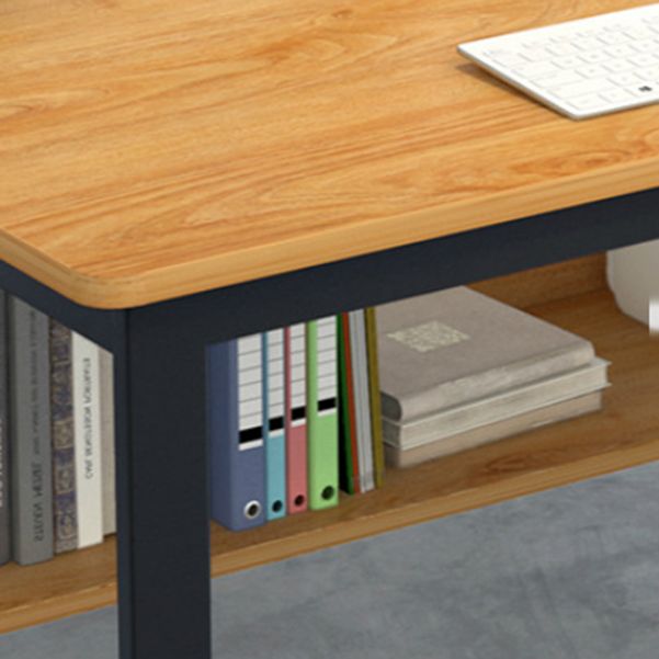 Metalen en houten schrijfbureau rechthoekige kantoorbureau voor slaapkamer