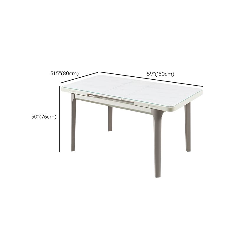 白い長方形のダイナーテーブルセット1/5ピースモダンなダイニングセット