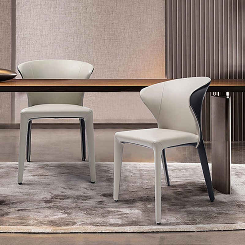 Contemporary Dining Chair Wingback Side Chair with 4 Metal Legs for Home Use Clearhalo ' kitchen&dining_furn' 'Dining Chairs' 'Dining Tables & Seating' 'dining_chair' 'furn' 'furn_dining_chair' 'Furniture' 'furniture_dining_chair' 'Kitchen & Dining Furniture' 'kitchen' 1200x1200_4c6ae5e3-bdcc-4c30-aa46-9fa277cb6e2b