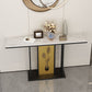 12 inch Wide Glam Accent Table Rectangle Shape Stone Console Table for Hall