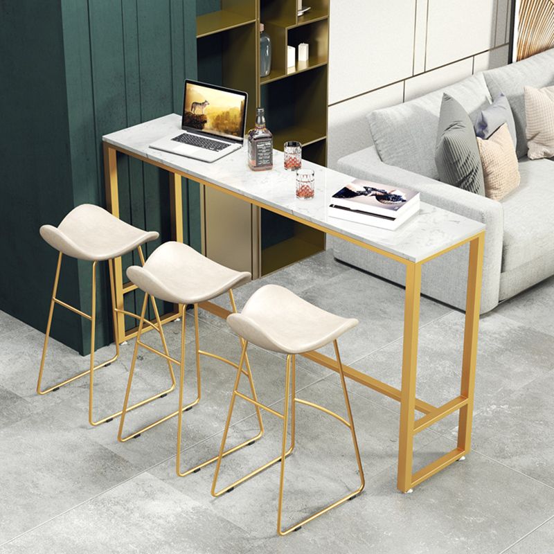 Glam Rectangle Pub Set 1/4 Pieces Counter Table with Upholstered Stools Clearhalo 'Bar Furniture' 'furn' 'furn_home_bar_bar_sets' 'Furniture' 'Home Bars & Bar Sets' 'home_bar_bar_sets' 'Kitchen & Dining Furniture' 1200x1200_4c6c5b1b-3dff-4711-b47c-fa4ac0b81a42
