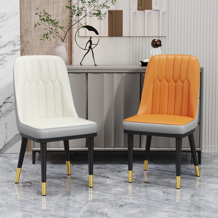 Modern Style Dining Chair Leather Parsons Side Chair with Metal Base Clearhalo 'Dining Chairs' 'Dining Tables & Seating' 'dining_chair' 'furn' 'furn_dining_chair' 'Furniture' 'Kitchen & Dining Furniture' 1200x1200_4c70a27a-9100-48bf-a7f9-01ac4788faf1