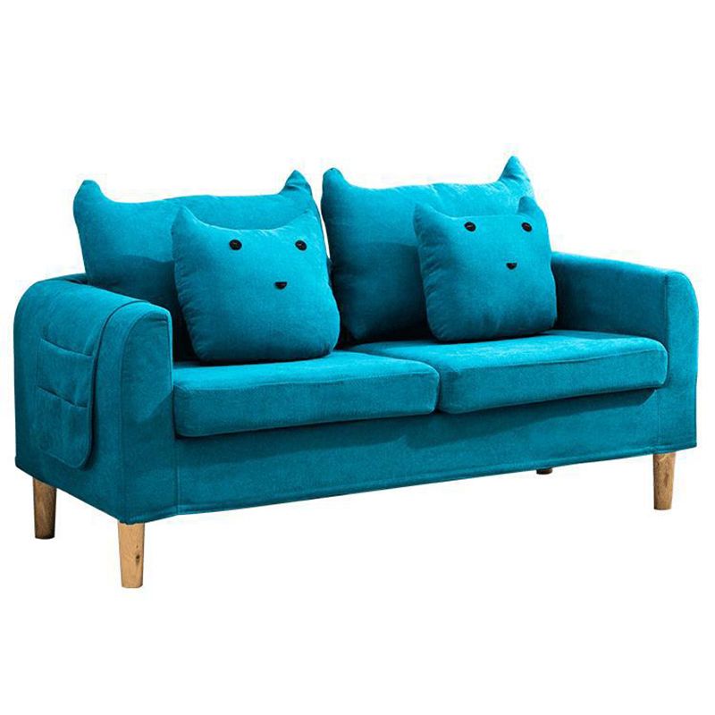 Velvet Square Arm Sofa Slipcovered Loose Back Loveseat with Storage Clearhalo 'Furniture' 'furniture_sofas' 'kitchen' 'kitchen_sofas' 'Living Room Furniture' 'Sofa' 'sofas' 1200x1200_4c70e010-e03c-4945-b737-631f65a5fa01