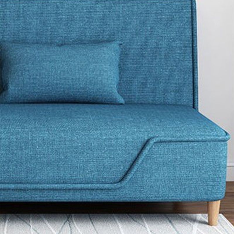 Mezcla de lino Sofá sin brazos con bolsas de almacenamiento Sofá convertible para sala de estar