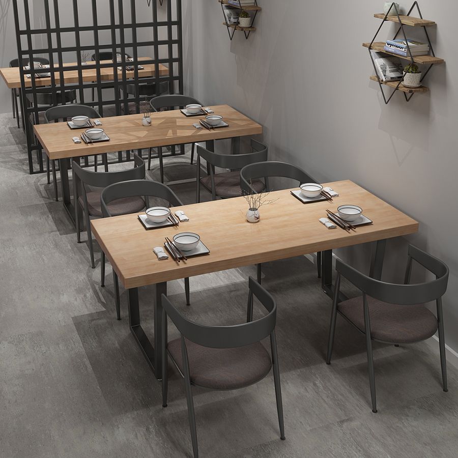 Industrial Style Solid Wood Dining Table Brown Rectangle Table with Sled Base for Dinning Room Clearhalo ' dining_table' 'Dining Tables & Seating' 'Dining Tables' 'furn' 'furn_dining_table' 'Furniture' 'furniture_dining_table' 'Kitchen & Dining Furniture' 'kitchen&dining_furn' 'kitchen' 'kitchen_dining_table' 1200x1200_4c71c809-9e54-4c6b-8c3d-48cd6efb0686
