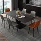 Contemporary Dining Set 1/4/5/7 Pcs Black Sintered Stone Dining Table and Armless Chairs