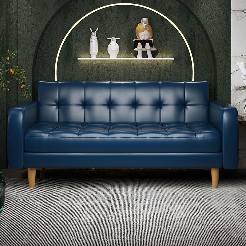 Contemporary Biscuit Back Standard Square Arm Genuine Leather Sofa Clearhalo 'furn' 'furn_sofas' 'Furniture' 'Living Room Furniture' 'Sofa' 'sofas' 1200x1200_4c7605f3-9ea4-4f53-a86b-5c2e49bb9b7c