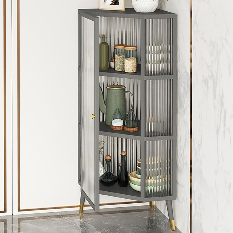 Modern Style Kitchen Server Glass Door Metal Frame Dining Server for Living Room Clearhalo 'buffet_sideboard' 'Buffets & Sideboards' 'furn' 'furn_buffet_sideboard' 'Furniture' 'furniture_buffet_sideboard' 'Kitchen & Dining Furniture' 1200x1200_4c7832ca-3ec3-4eb1-9b95-f6066e68f1f4
