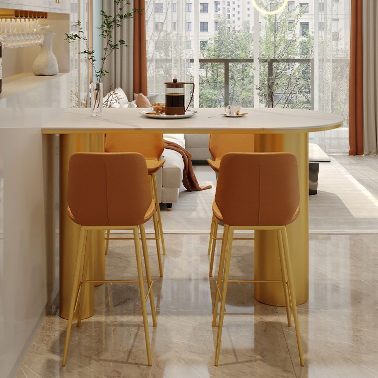 White Stone Top Counter-height Pub Table Contemporary Legs Bar Dining Table Clearhalo 'Bar Furniture' 'Bar Tables' 'bar_tables' 'furn' 'furn_bar_tables' 'Furniture' 'Kitchen & Dining Furniture' 1200x1200_4c79f3dd-5646-4e50-a464-2821ca2b4d62