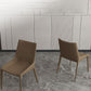 Modern Leather Dining Side Chair Solid Back Armless Side Chair