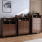 Glam Bedroom Storage Chest Vertical Rubber Wood Chest with Drawers