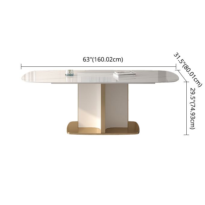 Modern Style Traditional Height Dining Set with Fixed Rectangle Shape Table and Pedestal Base Clearhalo 'Dining Room Sets' 'Dining Tables & Seating' 'dining_room_set' 'furn' 'furn_dining_room_set' 'Furniture' 'furniture_dining_room_set' 'Kitchen & Dining Furniture' 'kitchen&dining_furn' 'kitchen' 1200x1200_4c7cc247-0aa8-4bea-b191-623e80531c33