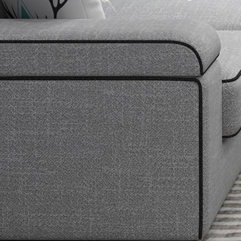 Almacenamiento de cuero por falso secciones con brazo superior de almohada para 4 personas