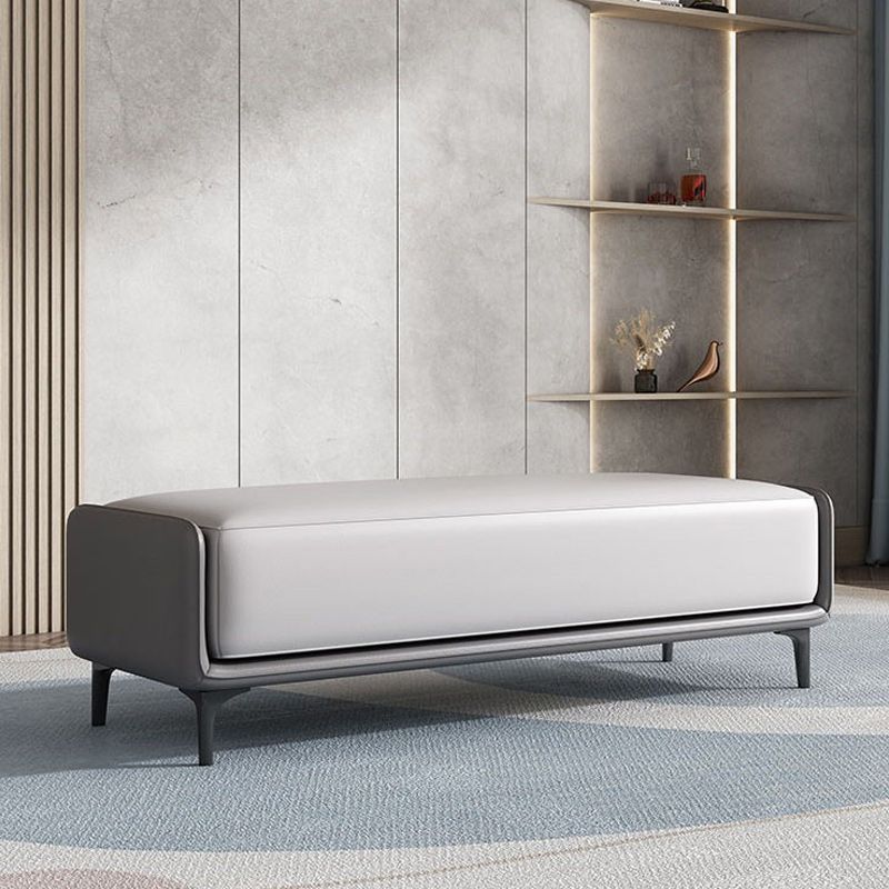 Modern Solid Color Bench Faux Leather Foam Seating Bench with Legs for Home Office Clearhalo 'Benches' 'Chairs & Seating' 'furn' 'furn_benches' 'Furniture' 'Living Room Furniture' 1200x1200_4c7e5f97-ebfc-49a6-93f4-3c45138809a3