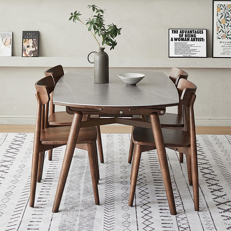 Modern Style Sintered Stone Dining Round Table Set 1/5/6/7 Pieces Dining Set