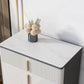 Glam Stone Aufbewahrungstruhe für Schlafzimmer, Weiß, mit Metallbeinen