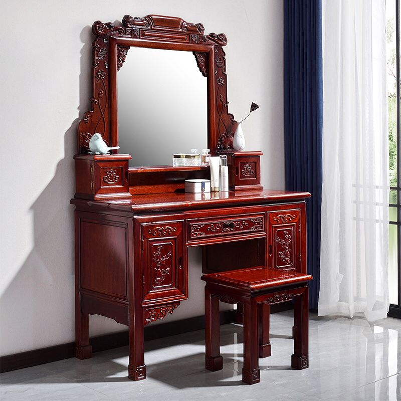 Traditions Red Oak Vanity Set Solid Wood Vanity with Drawers and Mirror