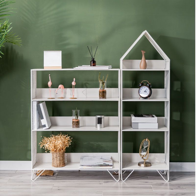 Modern Style Bookcase Metal Open Back Bookshelf for Home Office Use