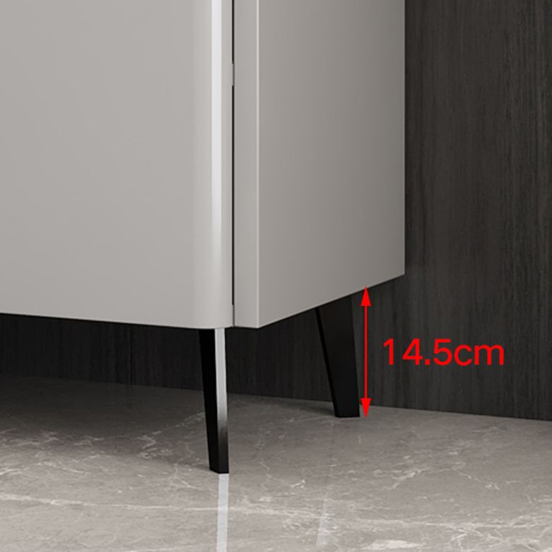 Modern Gray Sideboard Table with Drawers Wood and Stone Buffet Server Clearhalo 'buffet_sideboard' 'Buffets & Sideboards' 'furn' 'furn_buffet_sideboard' 'Furniture' 'Kitchen & Dining Furniture' 1200x1200_4c8428ae-17df-4106-a4ee-f4b52af5e555