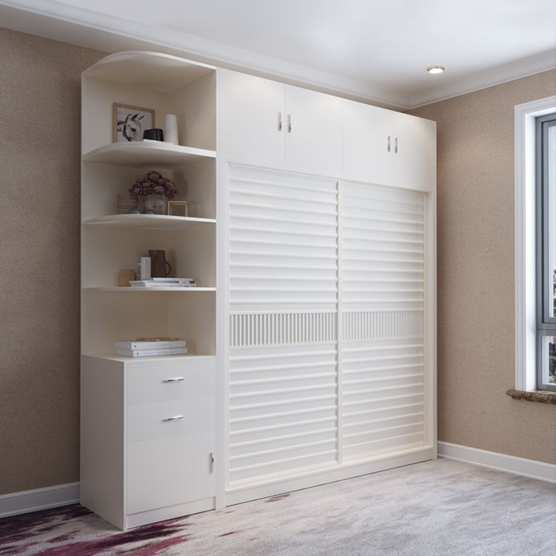 Armario blanco moderno Armario Armario de madera Gabinete con estantes