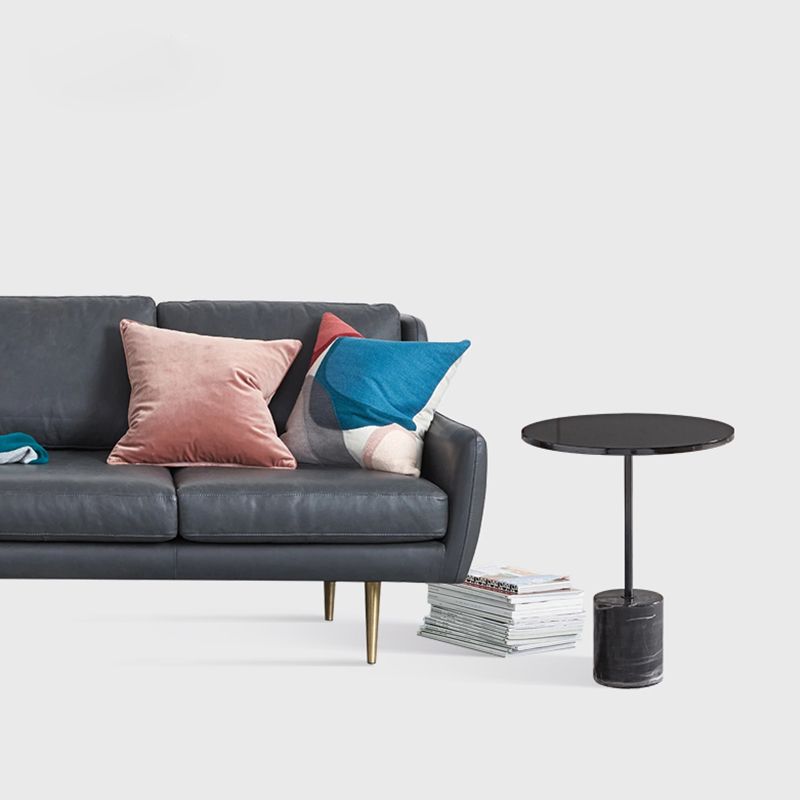 Mesa de portaobjetos del pedestal negro mesa redonda de la esquina para la sala de estar