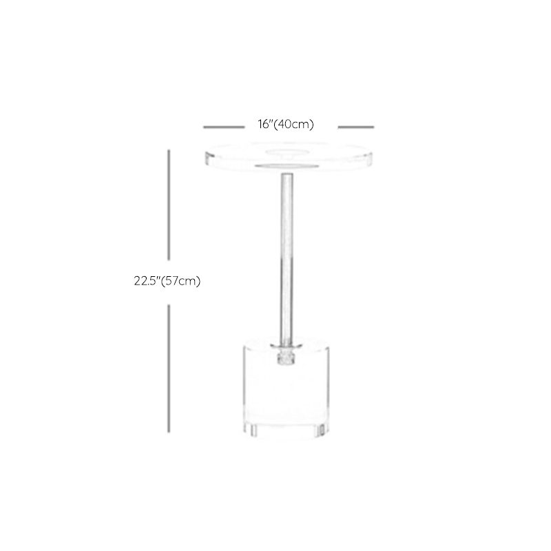 Clear Acrylic Round Side Table Set Glam Steel Pedestal End Table