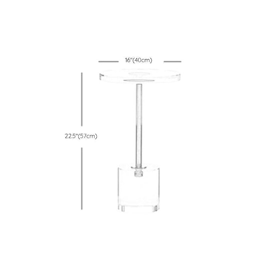 Clear Acrylic Round Side Table Set Glam Steel Pedestal End Table