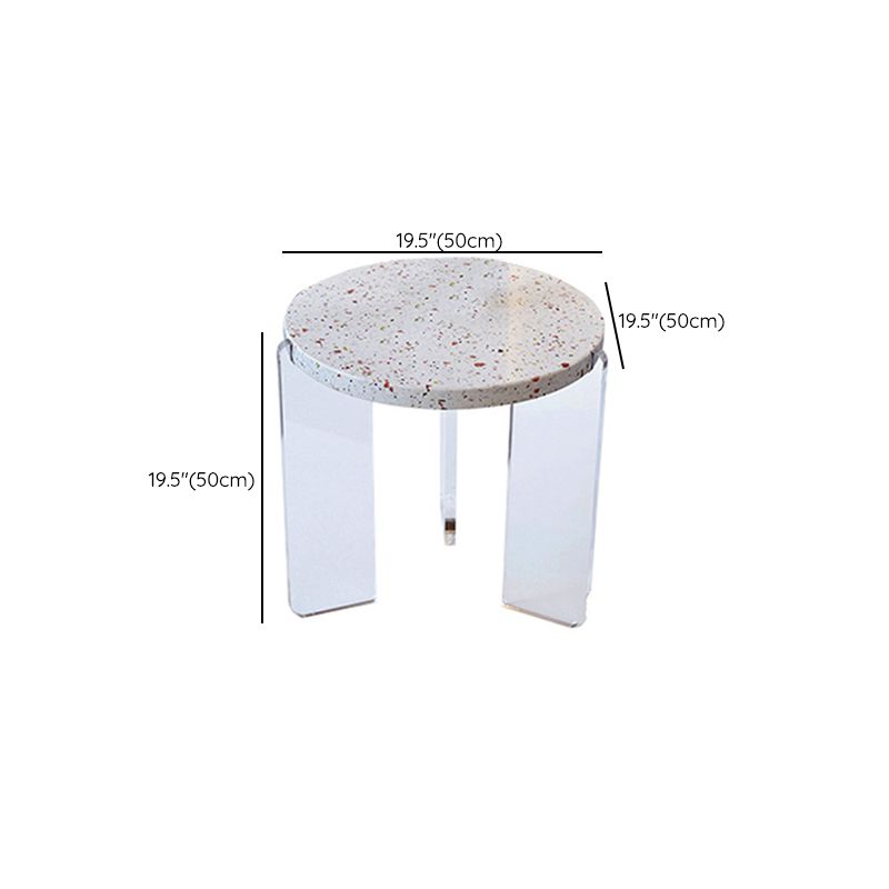 Eigentijdse ronde terrazzo cocktailtafel metaal/acryl salontafel met 3 poten
