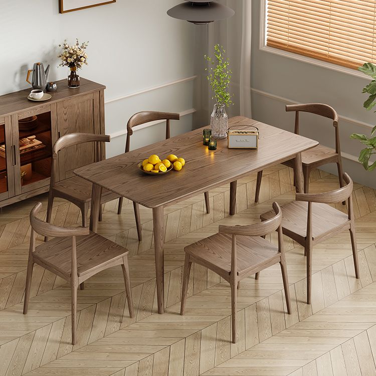 Rectangle Ash Wood Table Modern Dining Table in Walnut with 4 Legs for Restaurant Clearhalo ' dining_table' 'Dining Tables & Seating' 'Dining Tables' 'furn' 'furn_dining_table' 'Furniture' 'furniture_dining_table' 'Kitchen & Dining Furniture' 'kitchen&dining_furn' 'kitchen' 'kitchen_dining_table' 1200x1200_4c88b046-d1fc-4db2-b8ba-1a13794c2597